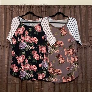 EUC pair of boutique floral tops